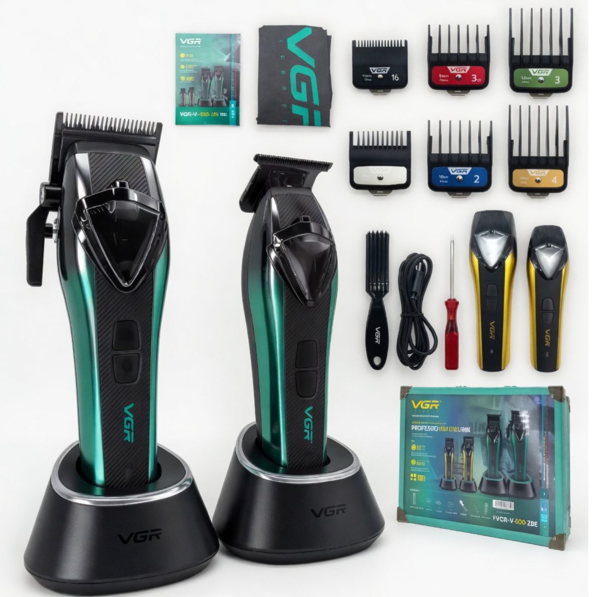 VGR - Kit Profesional VGR V-883 S2 Cortapelo y Patillera