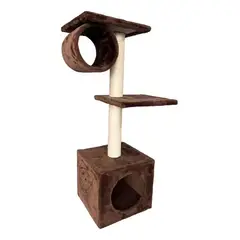 OEM - Rascador Repisa Para Gatos Torre De 2 Pisos Gatos 90cm - Marron