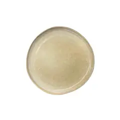IMAHE - Set De 6 Plato Redondo Ceramica 20.5 Cm Arena Línea Rustica