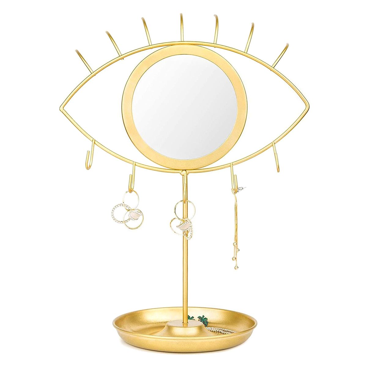 REGALITOLINDO CL - Espejo Joyero Ojo Dorado Gold 34 X 25 Cms.