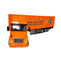 GENERICO - CAMION VOLVO NH12 6x2 CON CONTAINER NARANJO 1.50