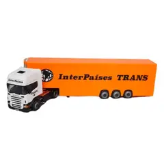 GENERICO - CAMION SCANIA R620A 4x2 CON CONTAINER NARANJO 1.87