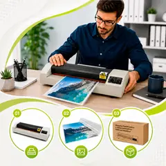 TERMOLAM - Maquina Plastificadora y Termolaminadora - 8306 A3 Metálica