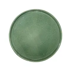 IMAHE - Set De 6 Plato Redondo Ceramica 26.5 Cm Verde Línea Rustica