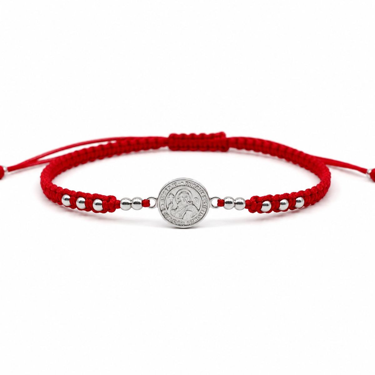 LK LUKSO - Pulsera Hilo Rojo Unisex San Benito Plata 925