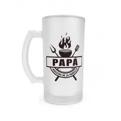 SM - Shopero para Papá Maestro de la Parrilla 475 ml – Vaso Cervecero Esmerilado para Asados