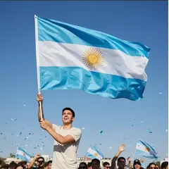 DORAL - Bandera De Argentina 60 X 90cms Estampada Ojales Metálicos.