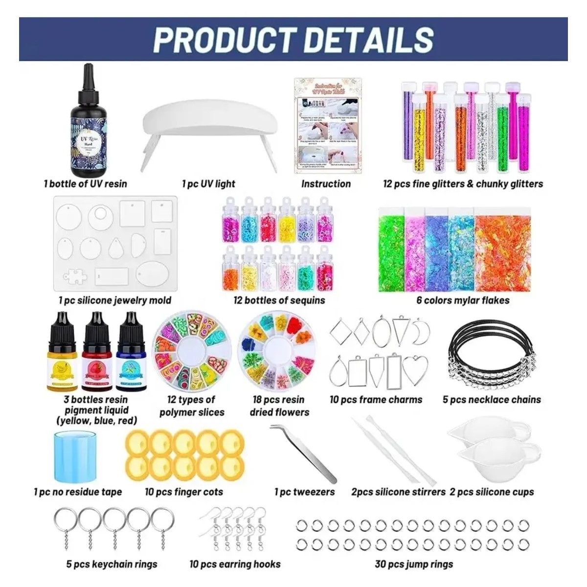 GENERICO - Kit Resina Uv 142 Pcs BELUG