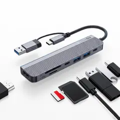 LINKON - Hub Adaptador Usb C 7 en 2 Para Mac Macbook Windows