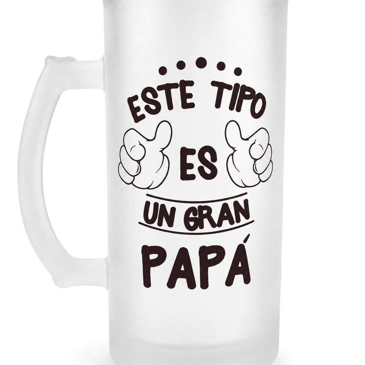SM - Shopero Cervecero Esmerilado "Este Tipo es un Gran Papá" 475 ml - Regalo Original para Papá