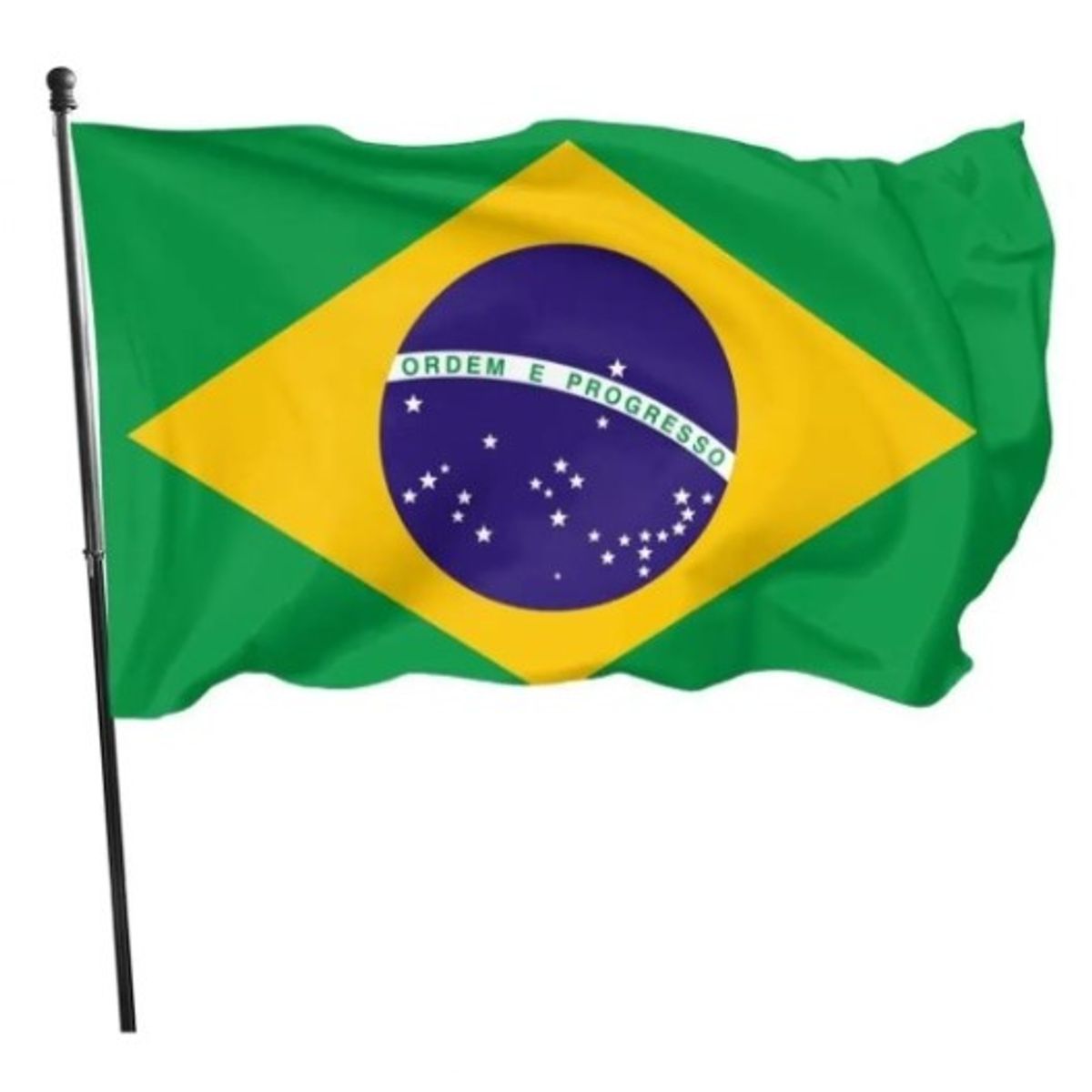 DORAL - Bandera De Brasil 60cms X 90cms Estampada Ojales Metálicos.
