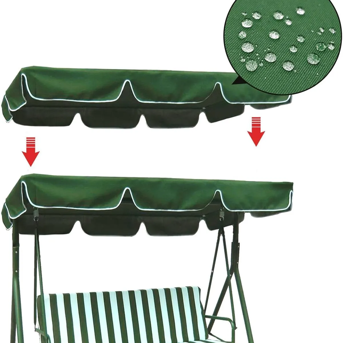 KUANGYE - Repuesto Toldo Asiento Columpio 1,14 X 1,64 Mts