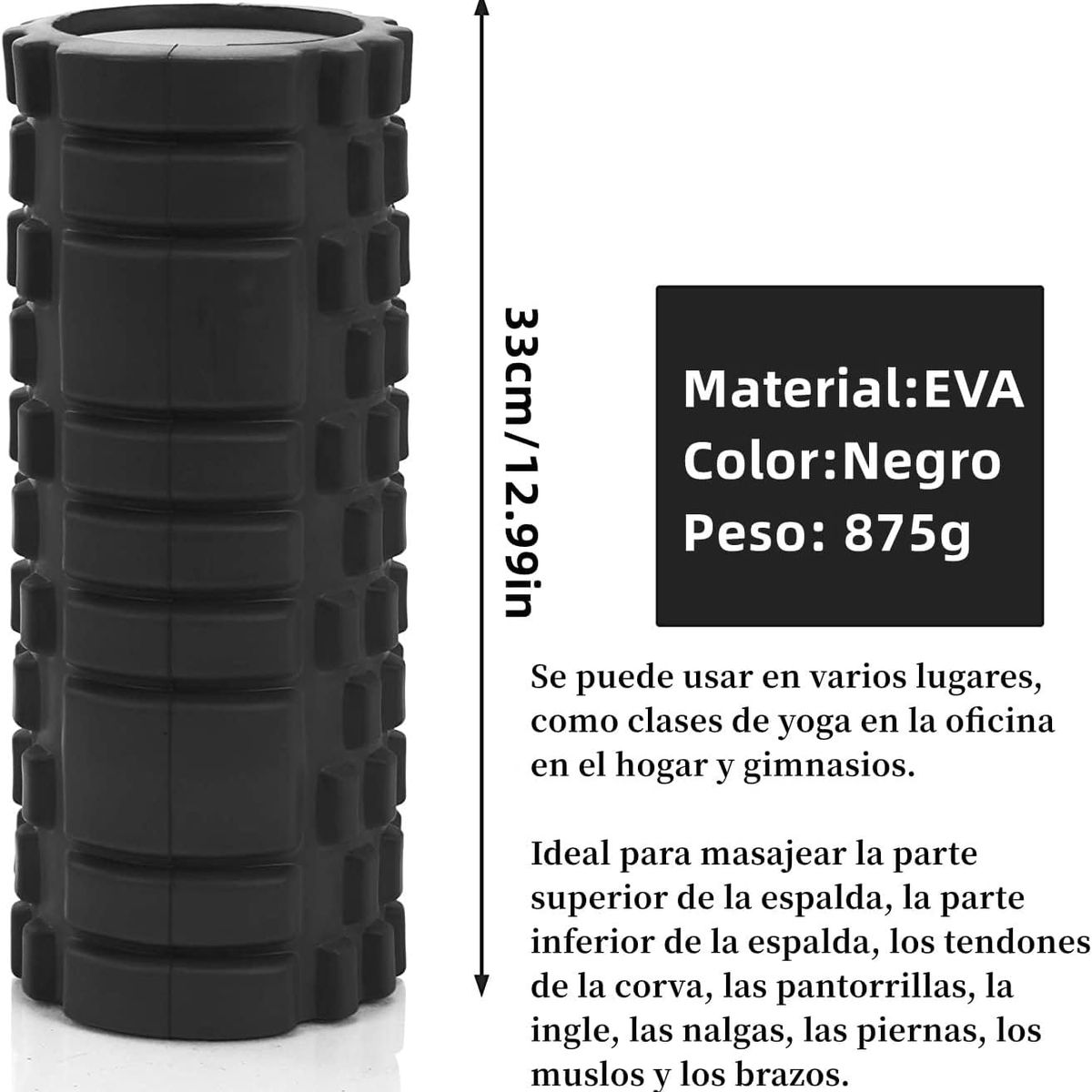 KUANGYE - Foam Roller de Alta Densidad para Masajeador Muscular,Terapia Física Relajación Profunda