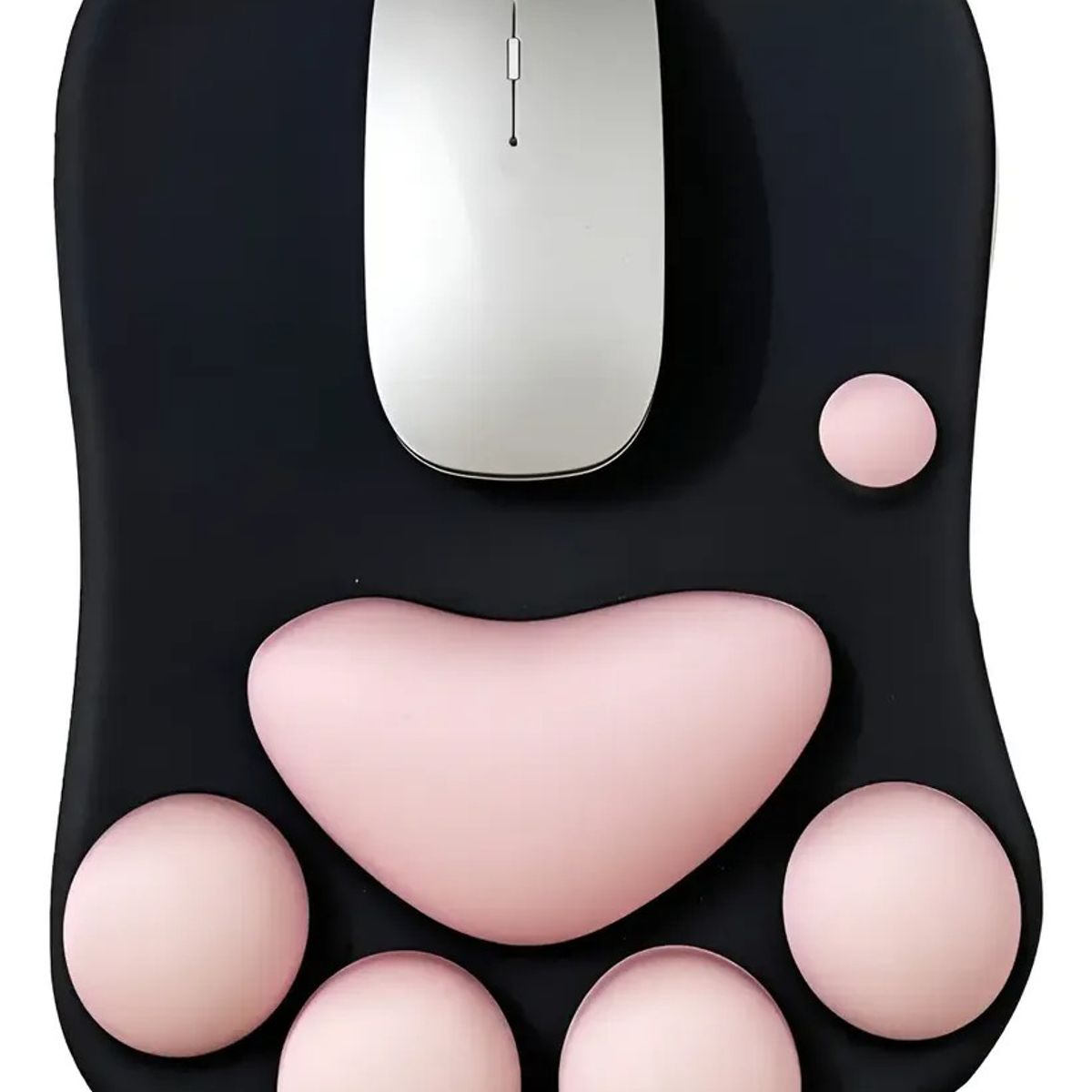 TSKY CHILE SHOPPING - Alfombrilla de Ratón con Reposamuñecas Tapete para Mouse de 3D Pata de Gato  (Rosa) 20X27CM