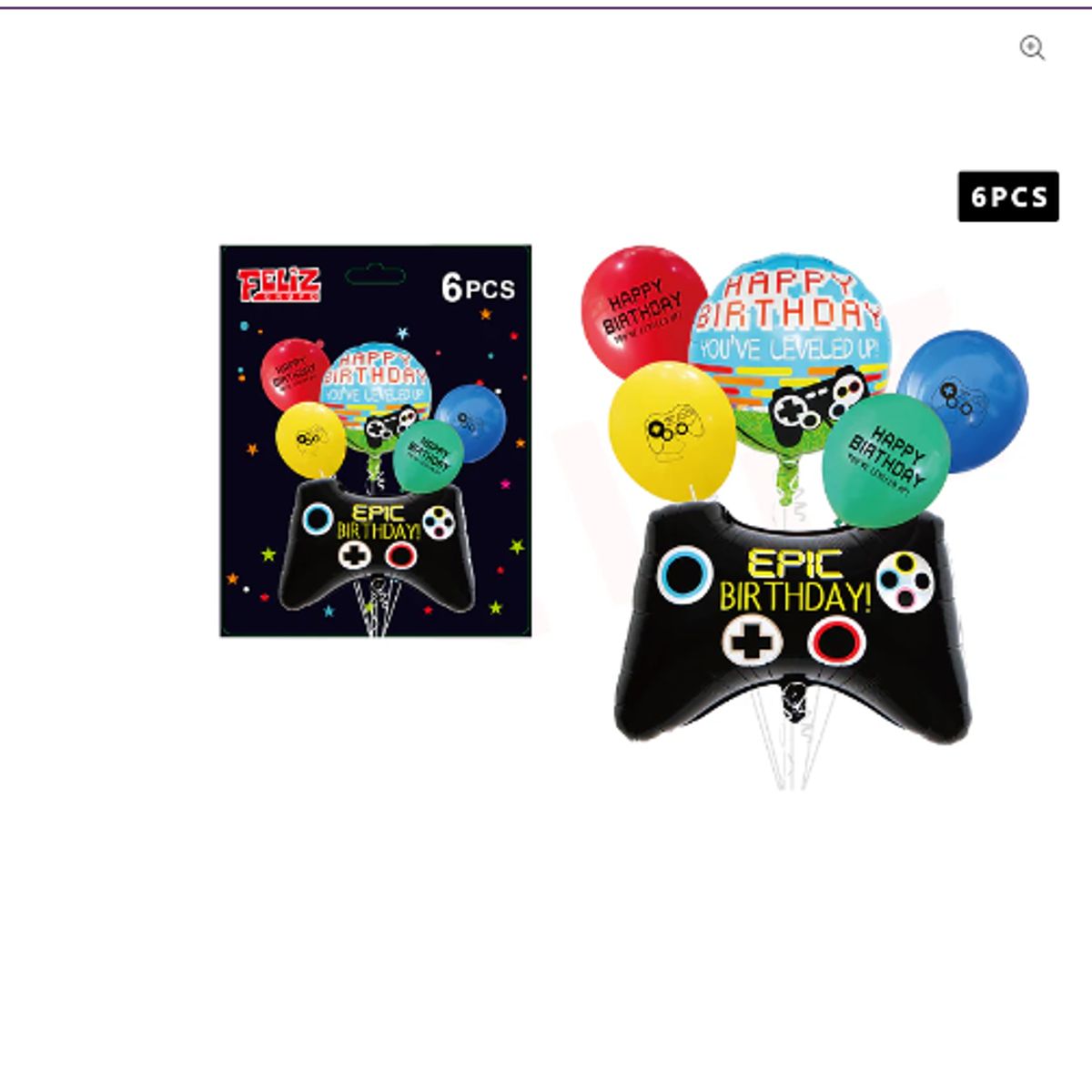 GENERICO - Globos Happy Birthday Videojuego 6 Unidades