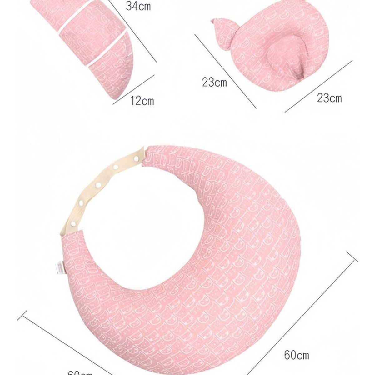 VIDA BUENAS - Cojin De Lactancia Bebes Cerdito Rosado Almohada Lactancia