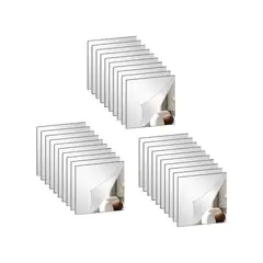 GENERICO - Pack 30 Espejos Adhesivos Decorativos 15 X 15cm Multiusos Labg