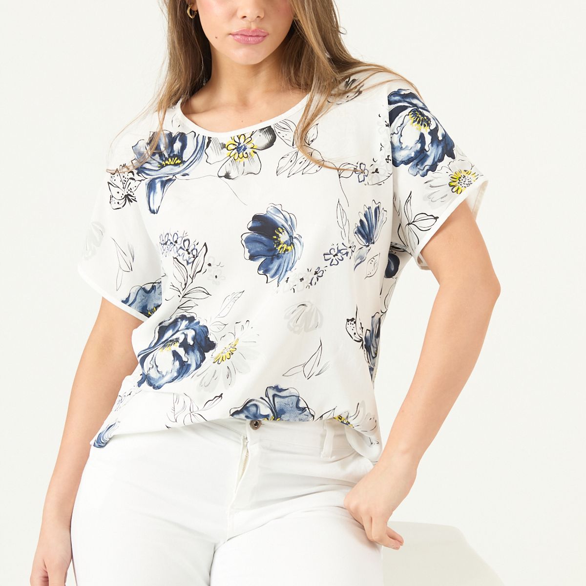 PRIVILEGE - Blusa Estampada Azul Cod 4517785