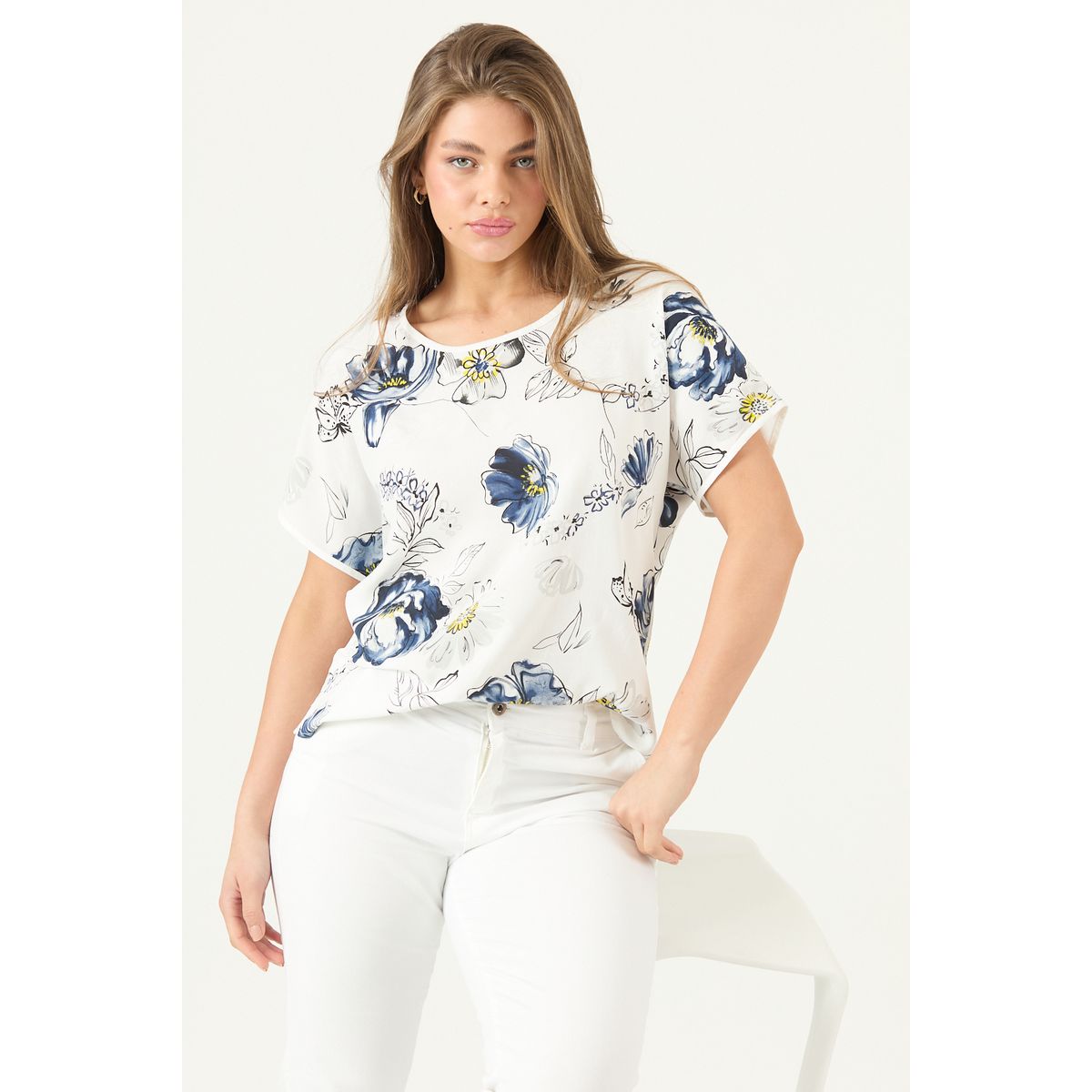 PRIVILEGE - Blusa Estampada Azul Cod 4517785