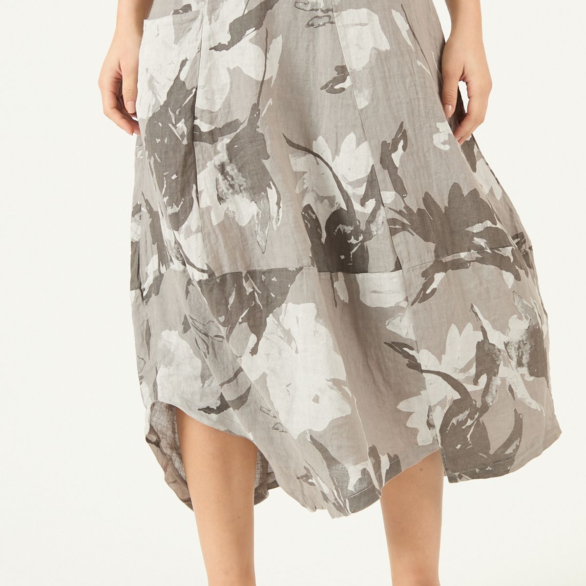 PRIVILEGE - Falda De Lino Estampada Vison Cod 5008785