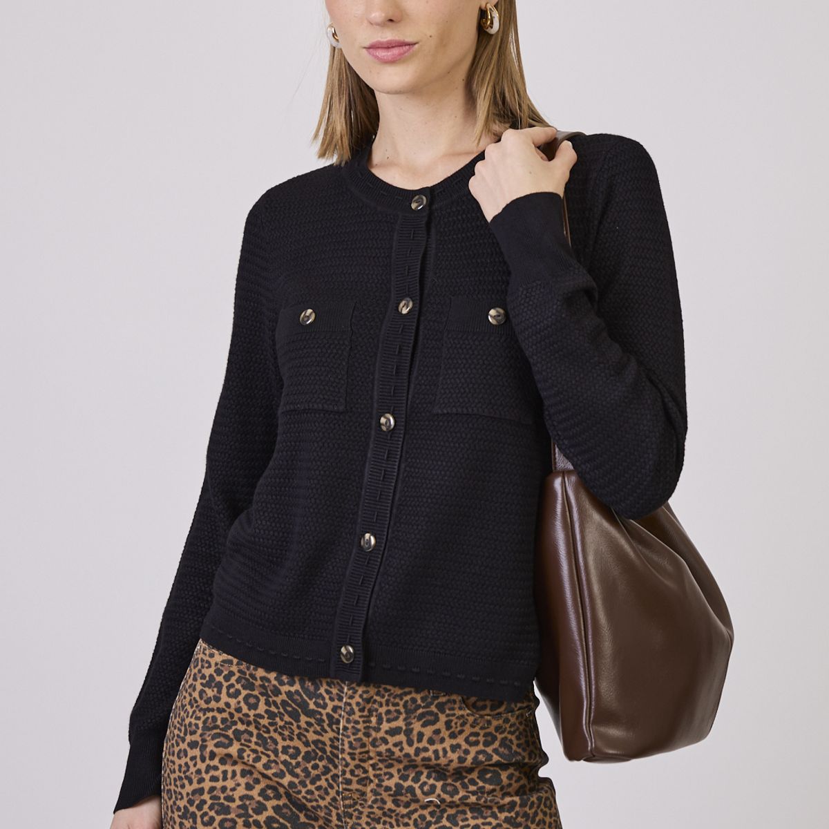 PRIVILEGE - Cardigan Negro Cod 5414546
