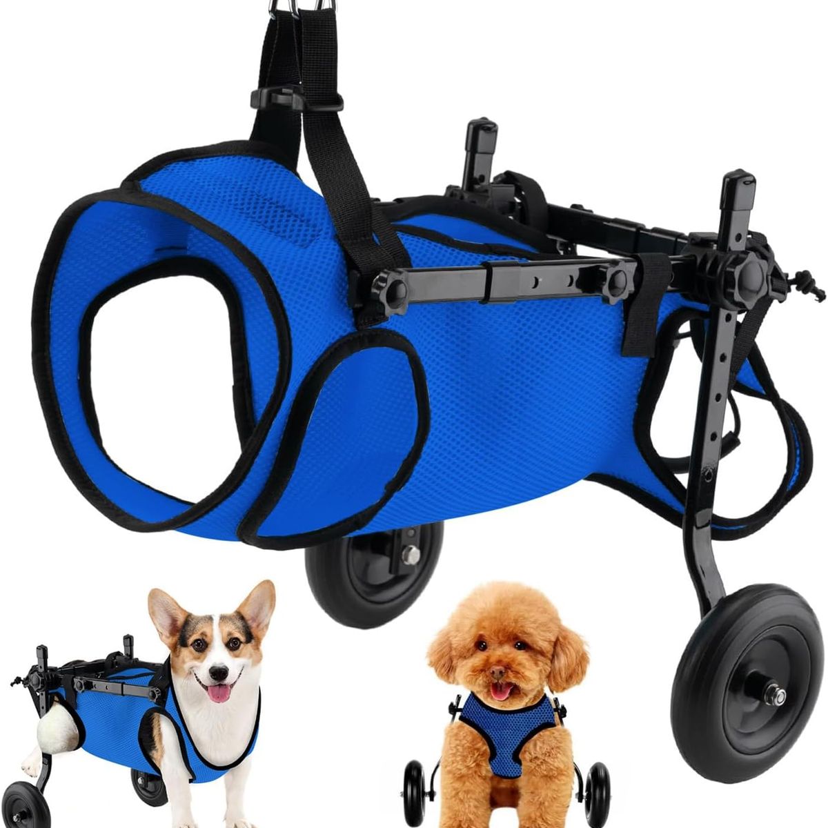 KUANGYE - Silla De 2 Ruedas Para Patas Traseras De Perros Ajustable