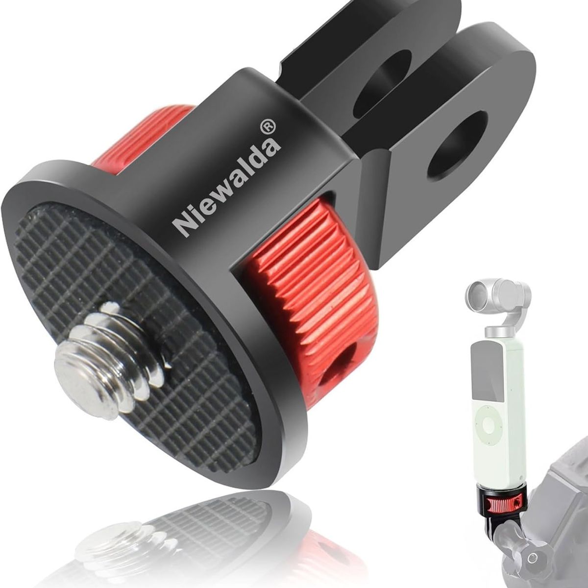 KUANGYE - Adaptador Tripode Giratorio 360 Grados 1/4pul Montaje Gopro
