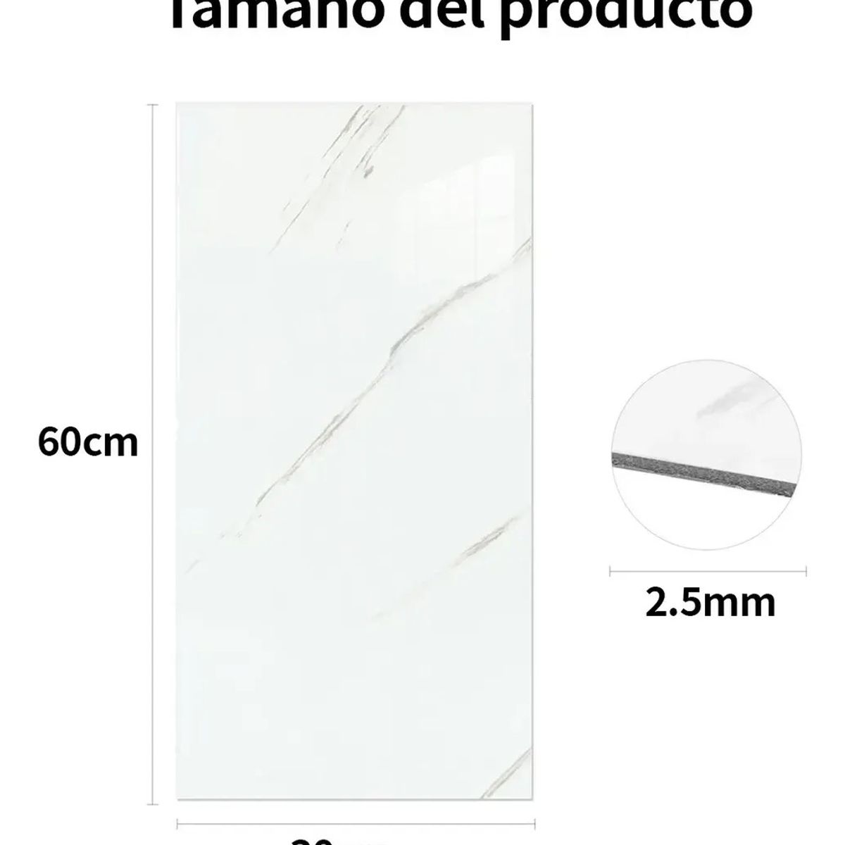 KUANGYE - 20pcs Baldosas Autoadhesivas 60x30cm Para Piso muro Y Cocina