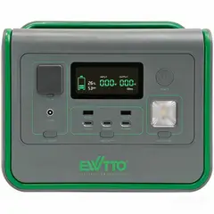 EWTTO - Estación Energía Portátil 800W 512Wh LiFePO4 Carga Rápida Camping Autocaravana Trabajo