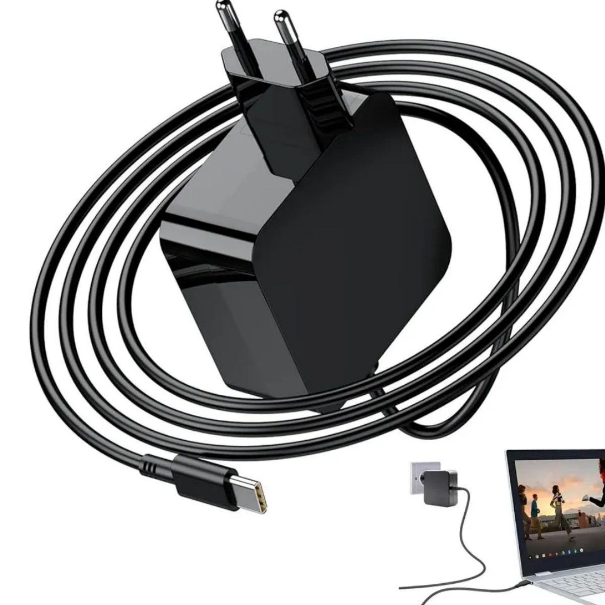 GENERICO - Cargador Notebook Compatible Con Lenovo Dell Hp 65w Tipo-c