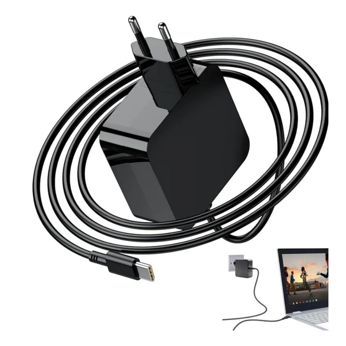 GENERICO - Cargador Notebook Compatible Con Lenovo Dell Hp 65w Tipo-c