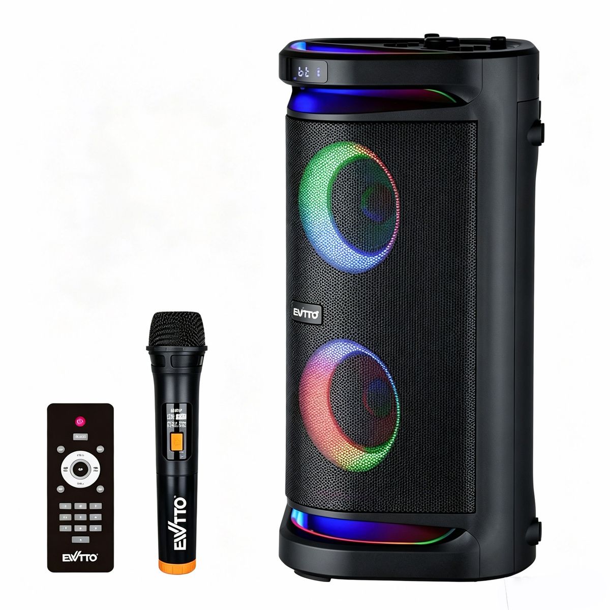 EWTTO - Parlante Karaoke Bluetooth EWTTO con Micrófono Inalámbrico + Control Remoto RGB