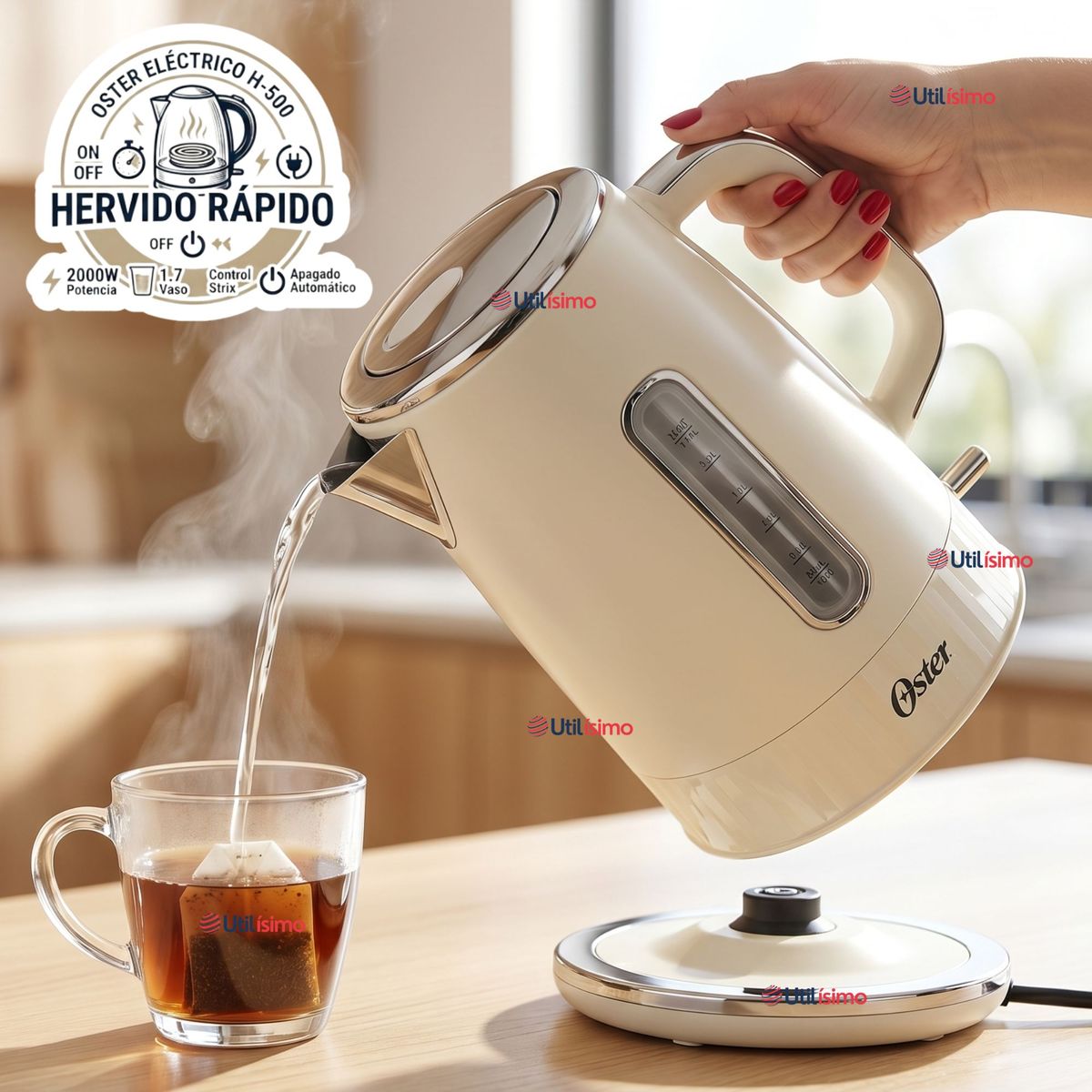 OSTER - Hervidor Eléctrico Oster® de 1.7 Litros Para Té Café E Infusiones BVSTKT8107OM