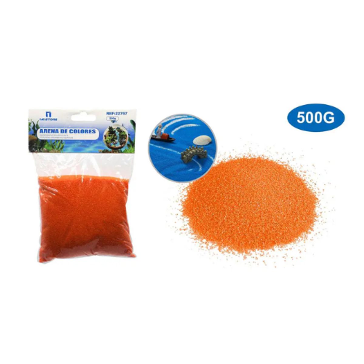 GENERICO - Arena De Color Naranja Decoración 500g