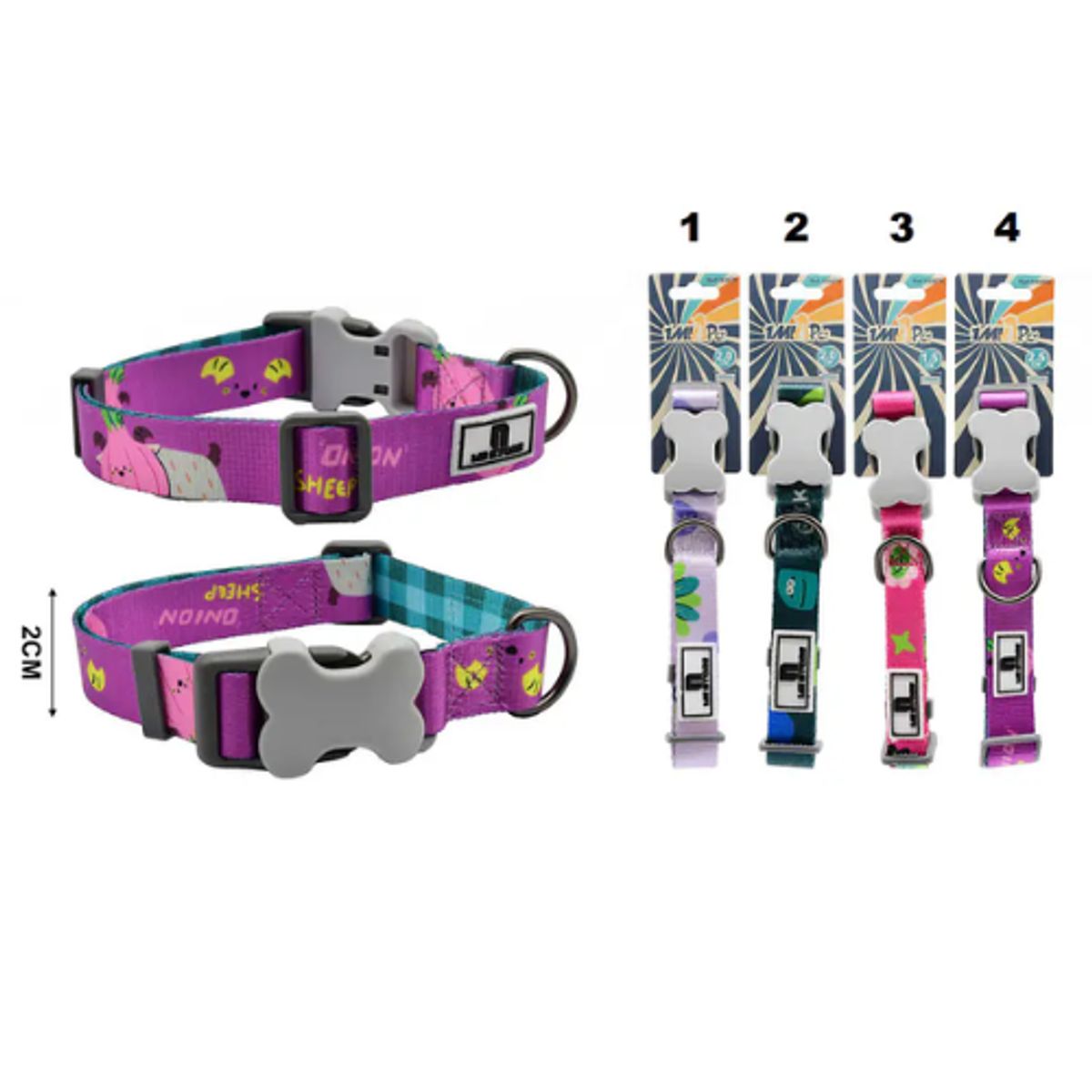 GENERICO - Collares Para Mascotas Multicolor 2.0 cm