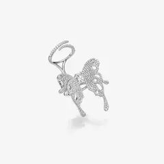 GENERICO - Anillo Hefang De Mariposa Revoloteando Circonitas Plata 925 Mujer Moda