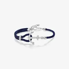 GENERICO - Pulsera Hefang De Cordón Con Ancla Circonitas Mujer Joyería Elegante