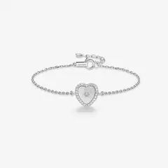 GENERICO - Pulsera Hefang Corazón Estrellado Circonitas Plata 925 Mujer Joyería