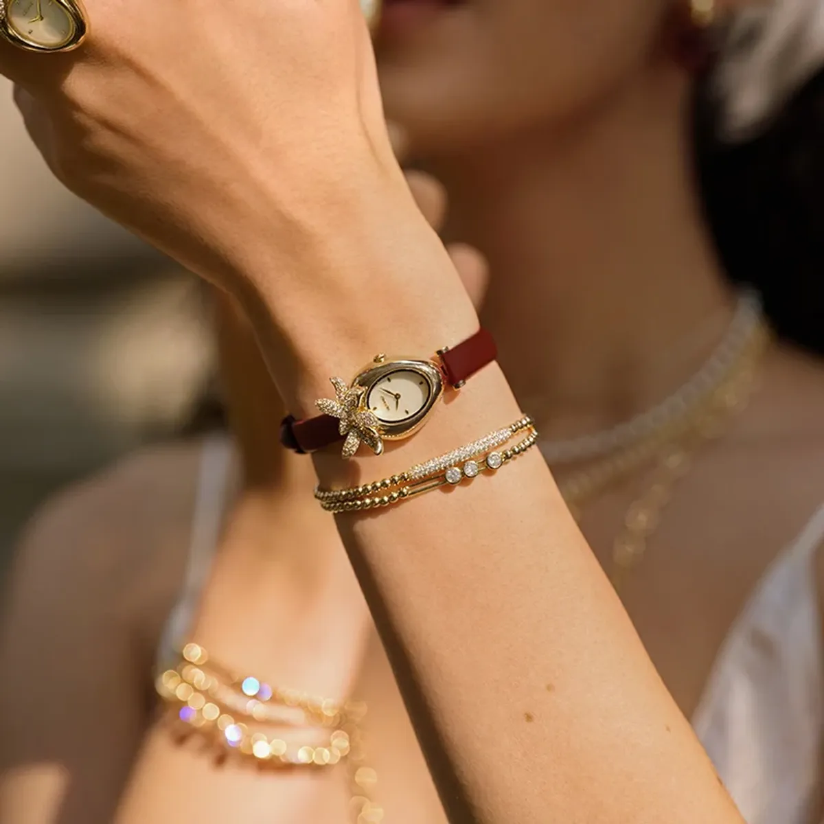 GENERICO - Pulsera Hefang De Mini Galletas Circonitas Dorada Mujer Joyería Regalo