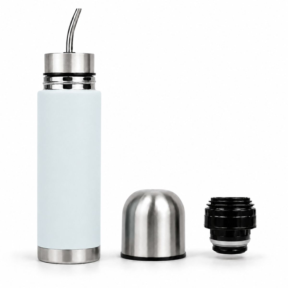 BAZUCA - Termo Mate Acero Inoxidable 2 en1 Botella Termica Tawo 750 Ml Celeste