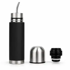 BAZUCA - Termo Mate Acero Inoxidable 2 en1 Botella Termica Tawo 750 Ml Negro