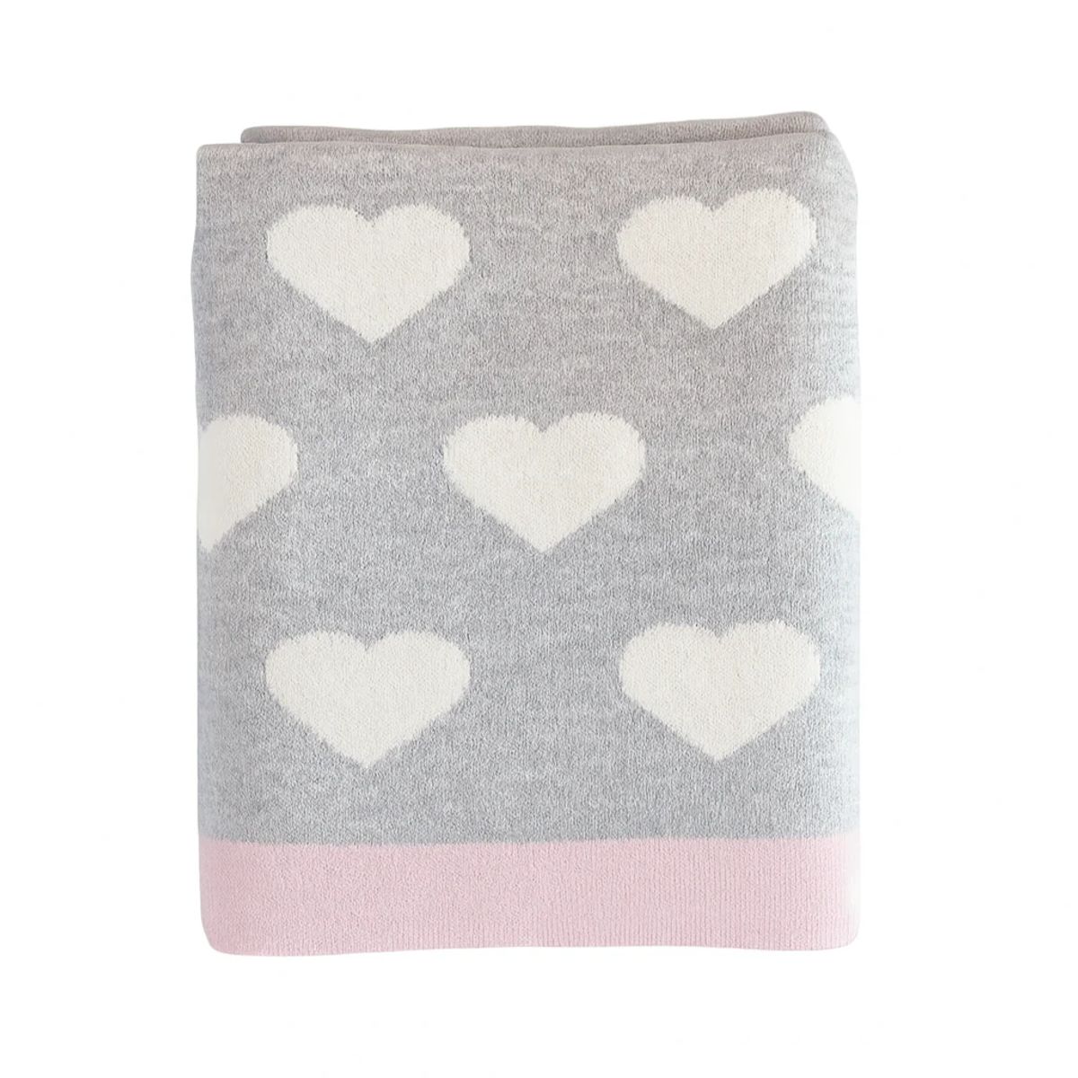 SIMPLE GRACIA - Manta Corazón Bebé 100% Algodón 100x80 cm Blanco Simple Gracia