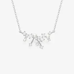 GENERICO - Collar Hefang Mini Nebula Perlas Circonitas Plata 925 Mujer Joyería