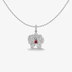 GENERICO - Collar Hefang De Orquídeas Circonitas Plata 925 Mujer Joyería Elegante