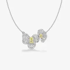 GENERICO - Collar Hefang Con Flor De Orquídea Circonitas Plata 925 Mujer Joyería