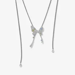 GENERICO - Collar Hefang De Flores De Mariposa Circonitas Plata 925 Mujer Joyería