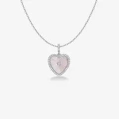 GENERICO - Collar Hefang Corazón Estrellado Circonitas Plata 925 Mujer Joyería