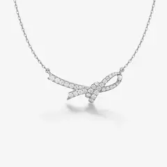 GENERICO - Collar Hefang Con Letra De Cinta Circonitas Plata 925 Mujer Joyería