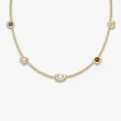 GENERICO - Collar Hefang Con Cadena De Moños Circonitas Dorada Mujer Joyería Moda