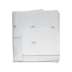 SIMPLE GRACIA - Set Sábanas Cuna Abeja Rosada 140x70 100% Algodón 300 Hilos 3 Piezas